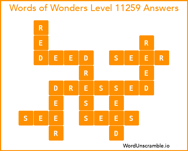 Words of Wonders Level 11259 Answers