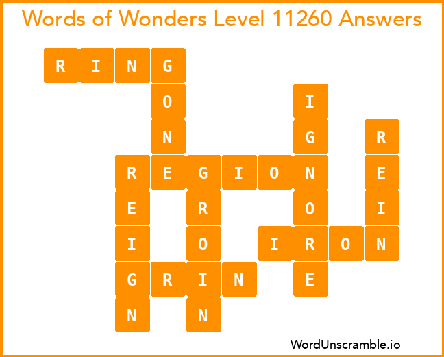Words of Wonders Level 11260 Answers