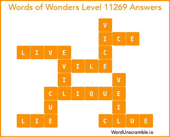 Words of Wonders Level 11269 Answers