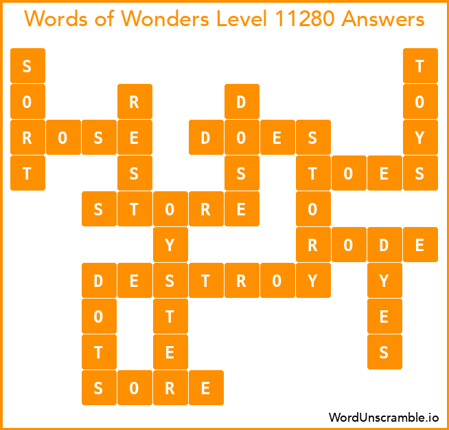 Words of Wonders Level 11280 Answers