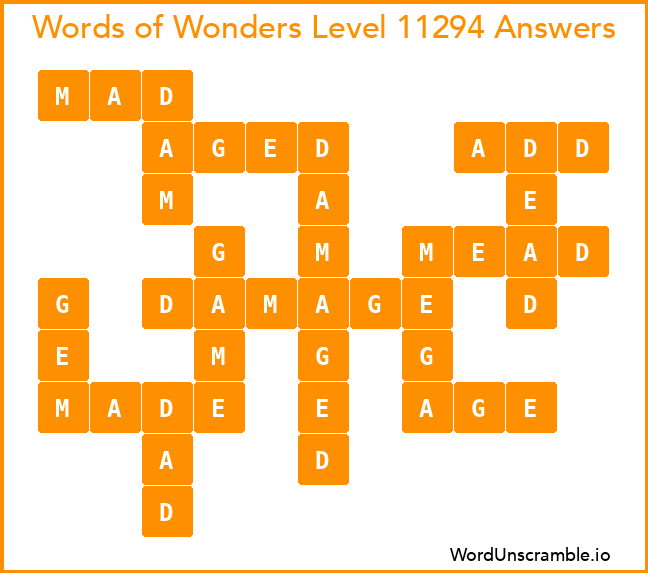 Words of Wonders Level 11294 Answers