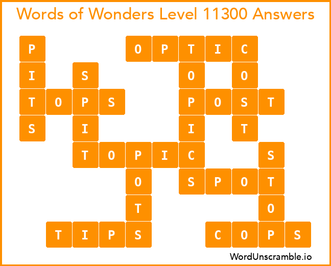 Words of Wonders Level 11300 Answers