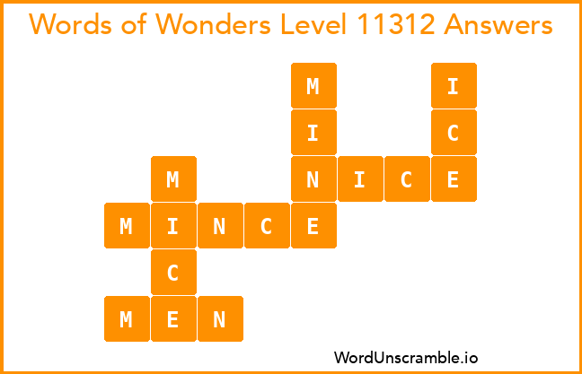 Words of Wonders Level 11312 Answers