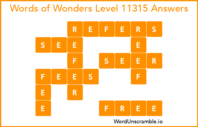 Words of Wonders Level 11315 Answers