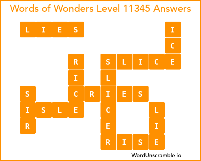 Words of Wonders Level 11345 Answers