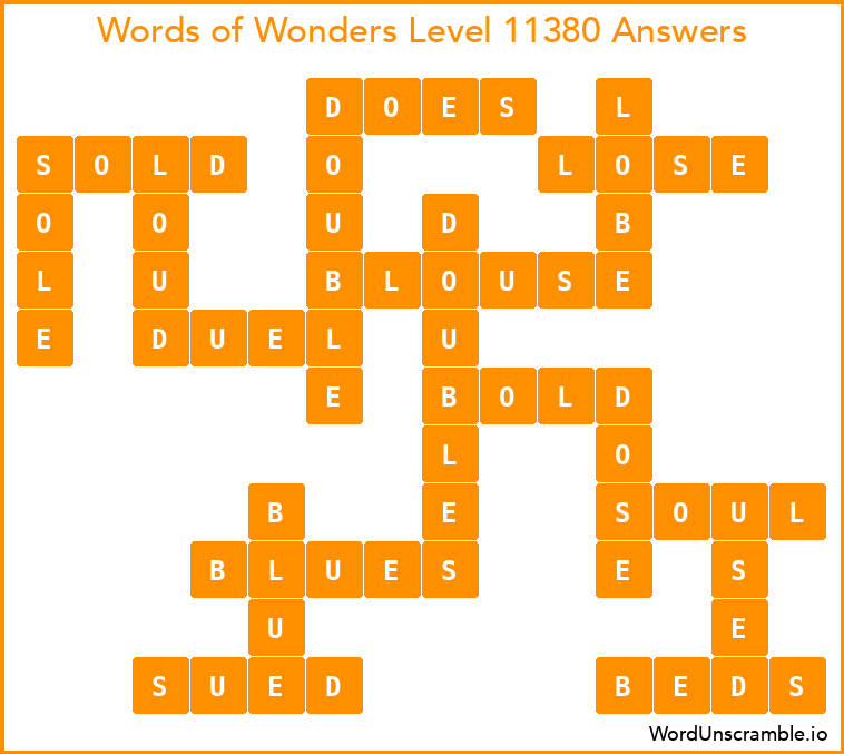 Words of Wonders Level 11380 Answers