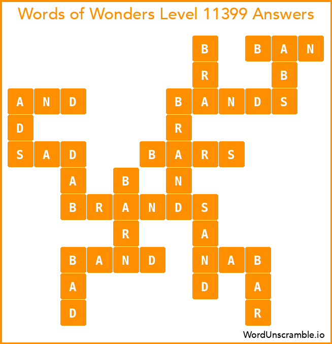 Words of Wonders Level 11399 Answers