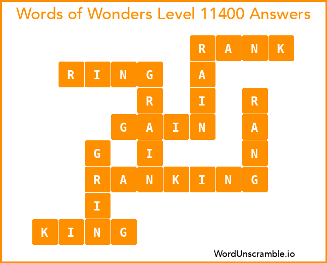 Words of Wonders Level 11400 Answers