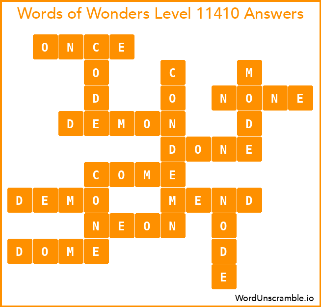 Words of Wonders Level 11410 Answers