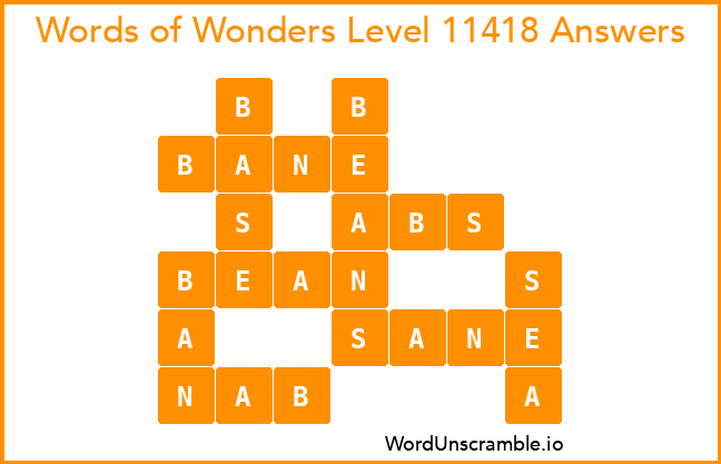Words of Wonders Level 11418 Answers