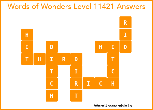 Words of Wonders Level 11421 Answers
