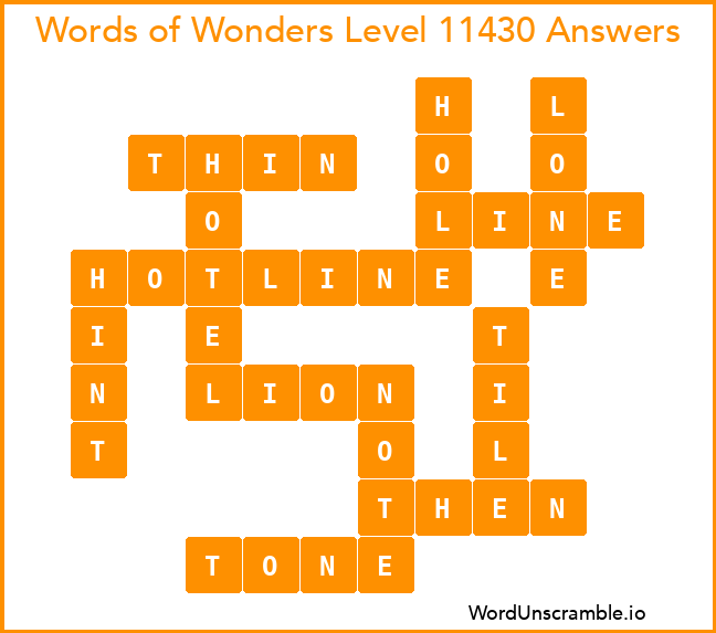 Words of Wonders Level 11430 Answers
