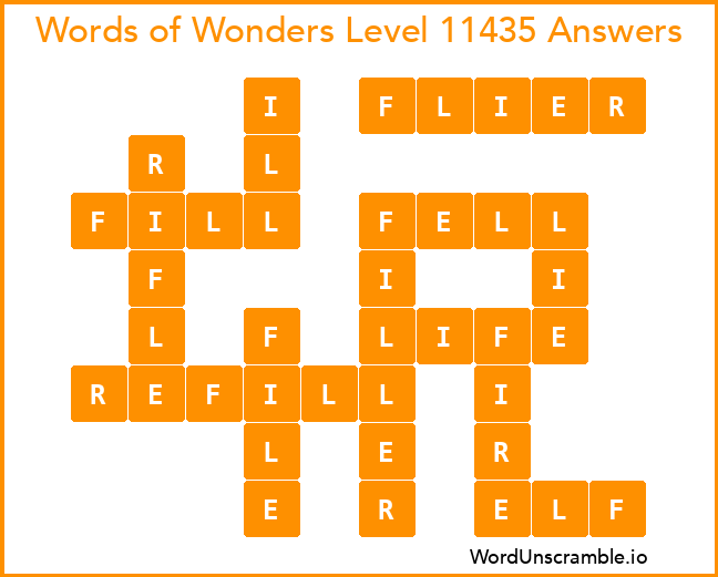 Words of Wonders Level 11435 Answers
