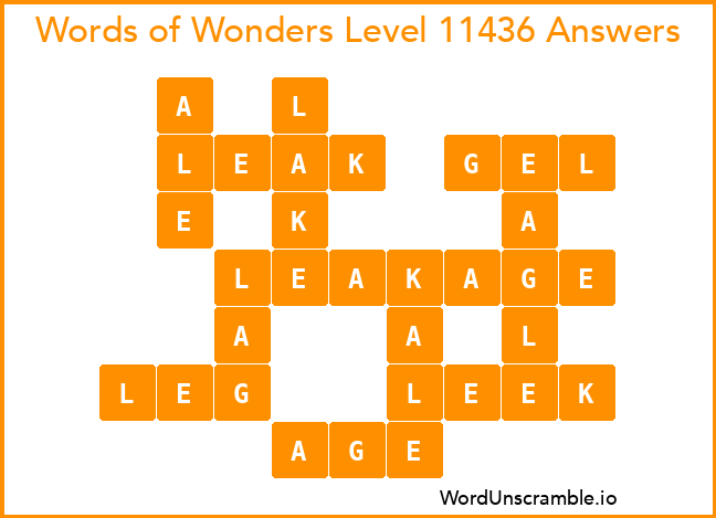 Words of Wonders Level 11436 Answers