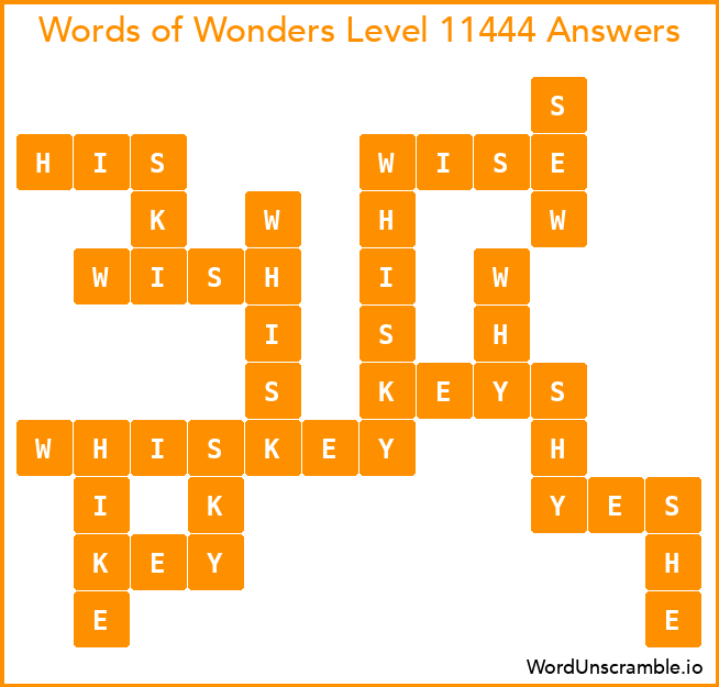 Words of Wonders Level 11444 Answers