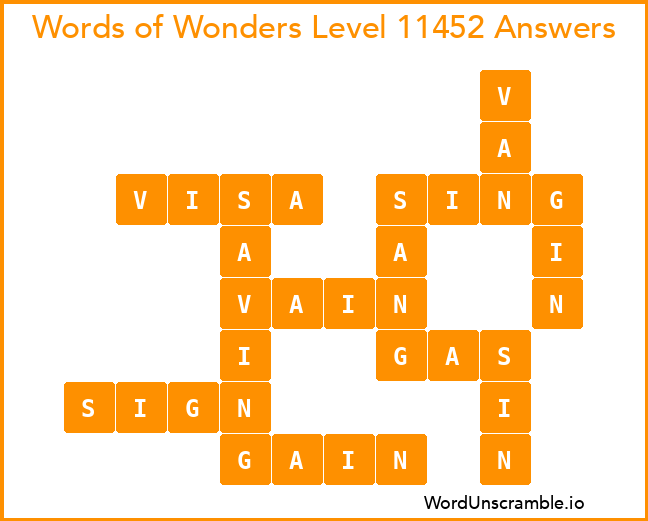 Words of Wonders Level 11452 Answers