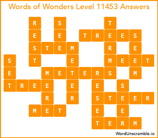 Words of Wonders Level 11453 Answers