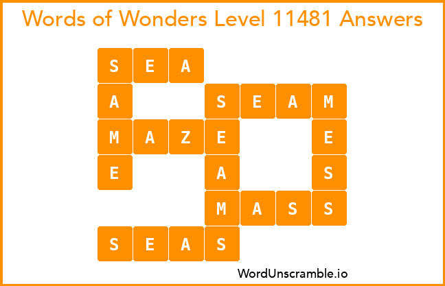 Words of Wonders Level 11481 Answers