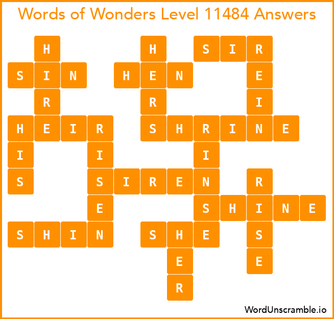Words of Wonders Level 11484 Answers