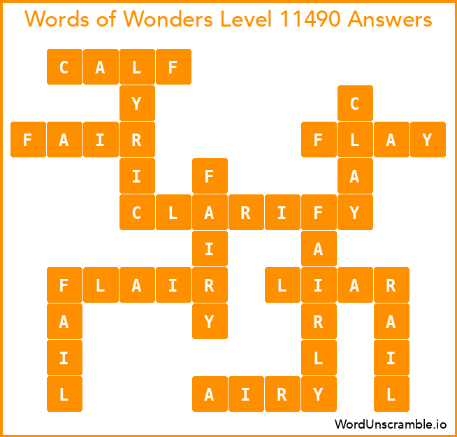 Words of Wonders Level 11490 Answers