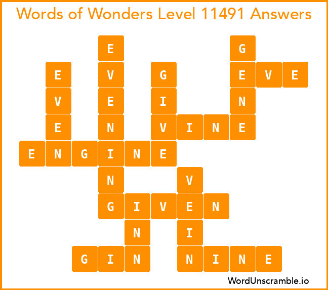 Words of Wonders Level 11491 Answers