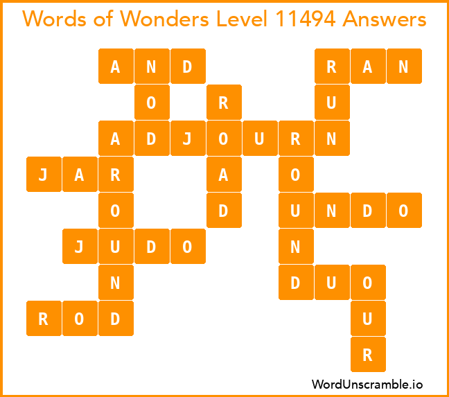 Words of Wonders Level 11494 Answers
