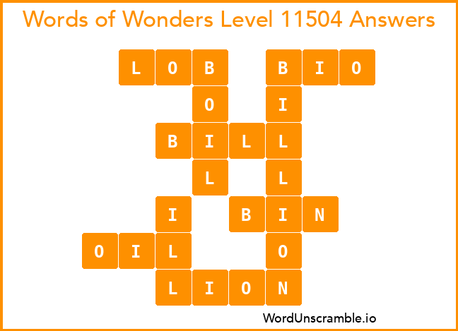 Words of Wonders Level 11504 Answers