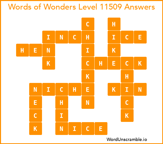 Words of Wonders Level 11509 Answers