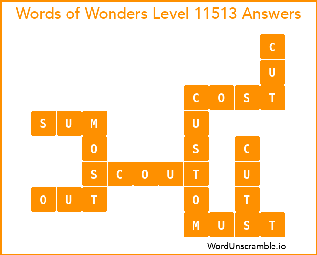 Words of Wonders Level 11513 Answers