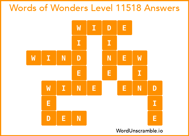 Words of Wonders Level 11518 Answers