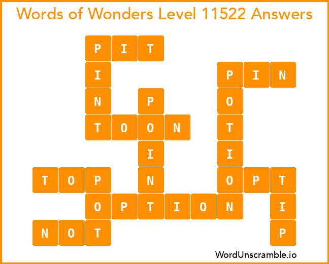 Words of Wonders Level 11522 Answers