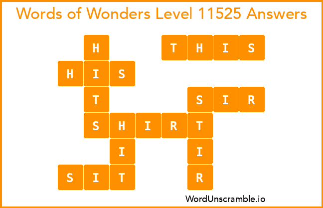 Words of Wonders Level 11525 Answers