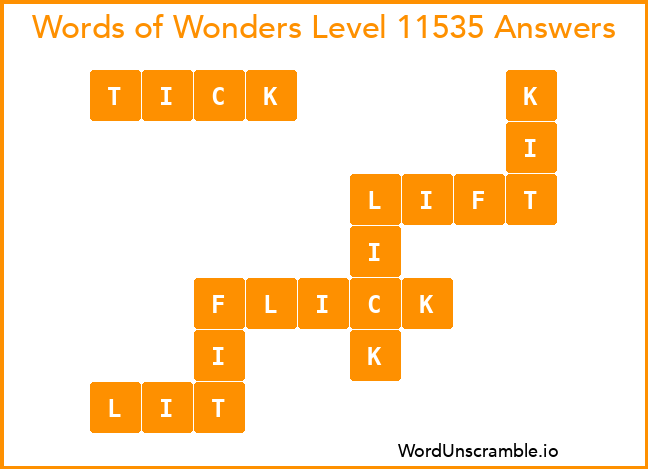Words of Wonders Level 11535 Answers