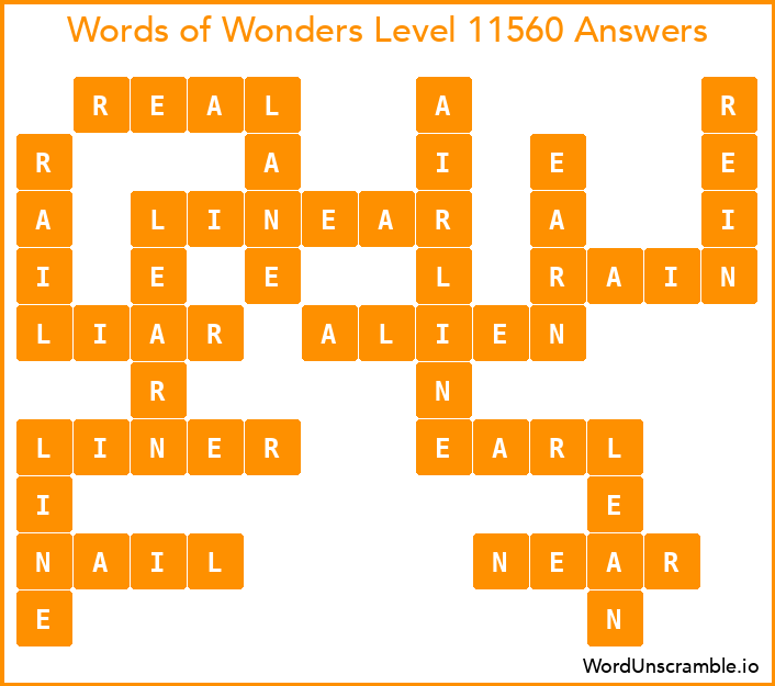 Words of Wonders Level 11560 Answers