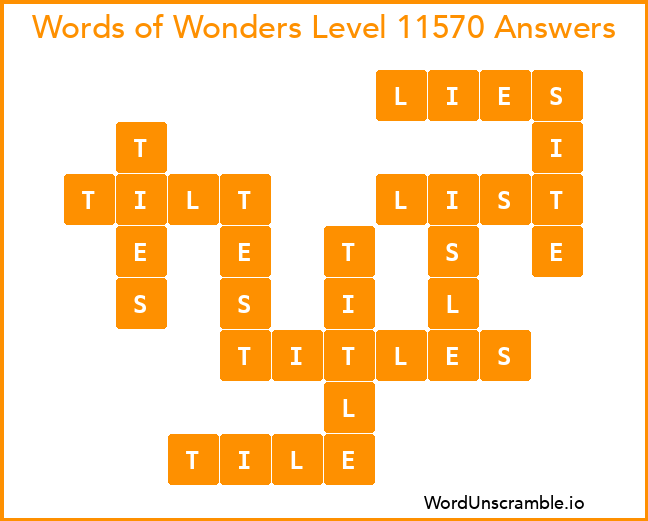 Words of Wonders Level 11570 Answers