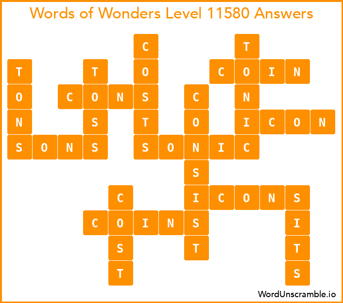Words of Wonders Level 11580 Answers