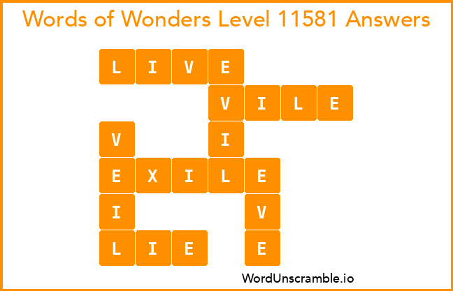 Words of Wonders Level 11581 Answers