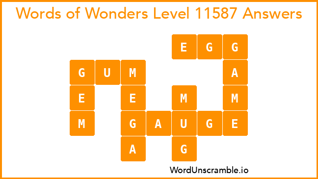 Words of Wonders Level 11587 Answers