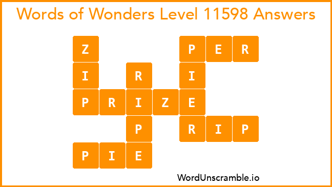Words of Wonders Level 11598 Answers