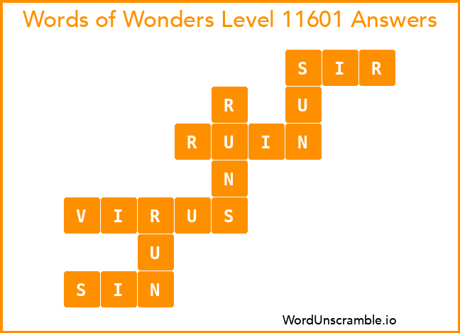 Words of Wonders Level 11601 Answers