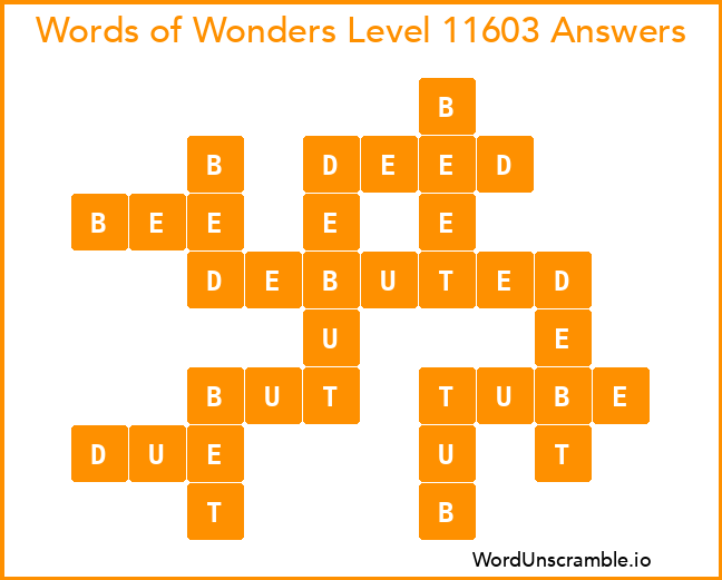 Words of Wonders Level 11603 Answers