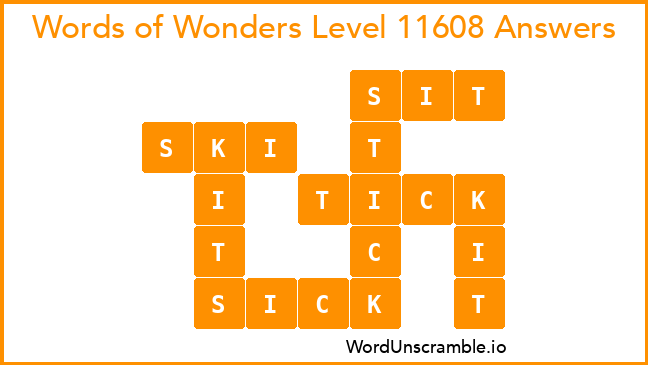 Words of Wonders Level 11608 Answers