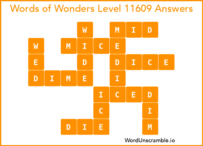 Words of Wonders Level 11609 Answers