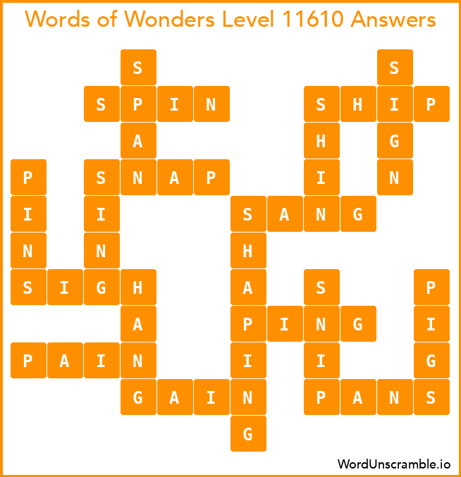 Words of Wonders Level 11610 Answers