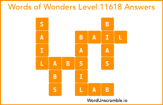 Words of Wonders Level 11618 Answers