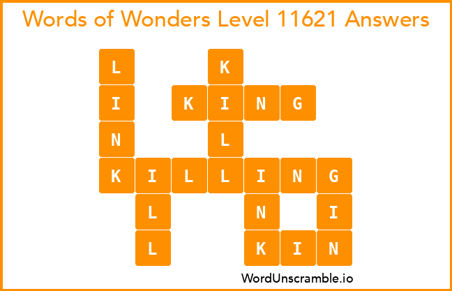 Words of Wonders Level 11621 Answers