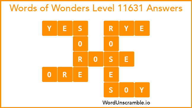 Words of Wonders Level 11631 Answers