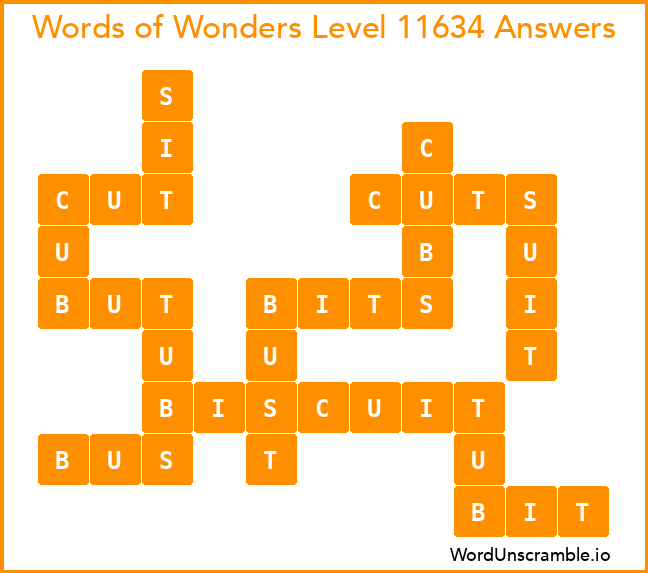 Words of Wonders Level 11634 Answers