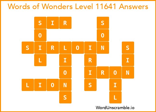 Words of Wonders Level 11641 Answers