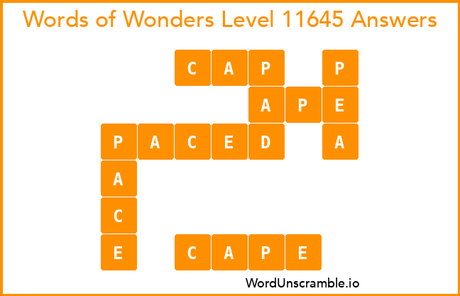 Words of Wonders Level 11645 Answers